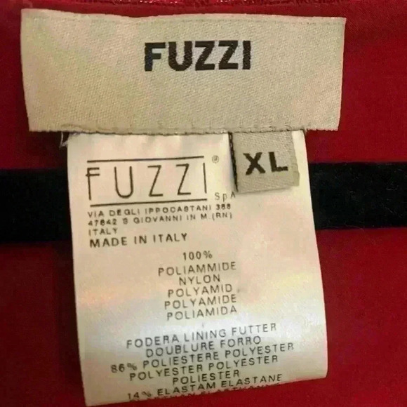 Fuzzi, Red Layered Mesh Gathered Side Sheath Dress Womens Size XL - Picture 5 of 9